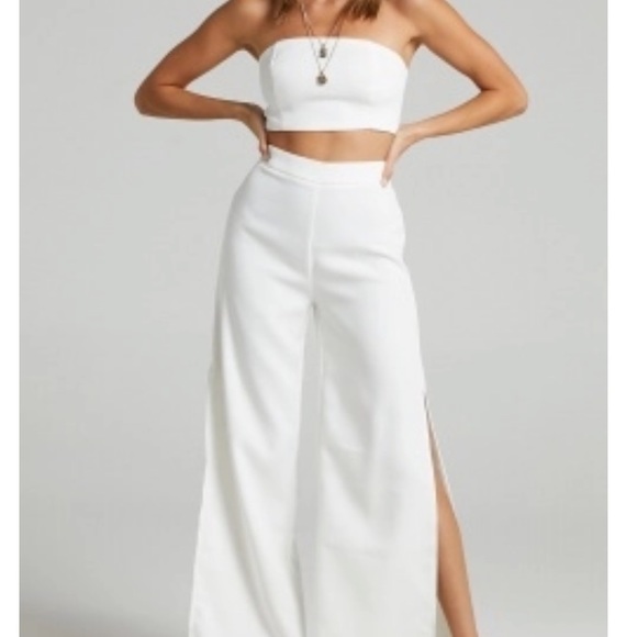 Showpo. Pants - IM THE ONE TWO PIECE SET IN WHITE (Showpo)